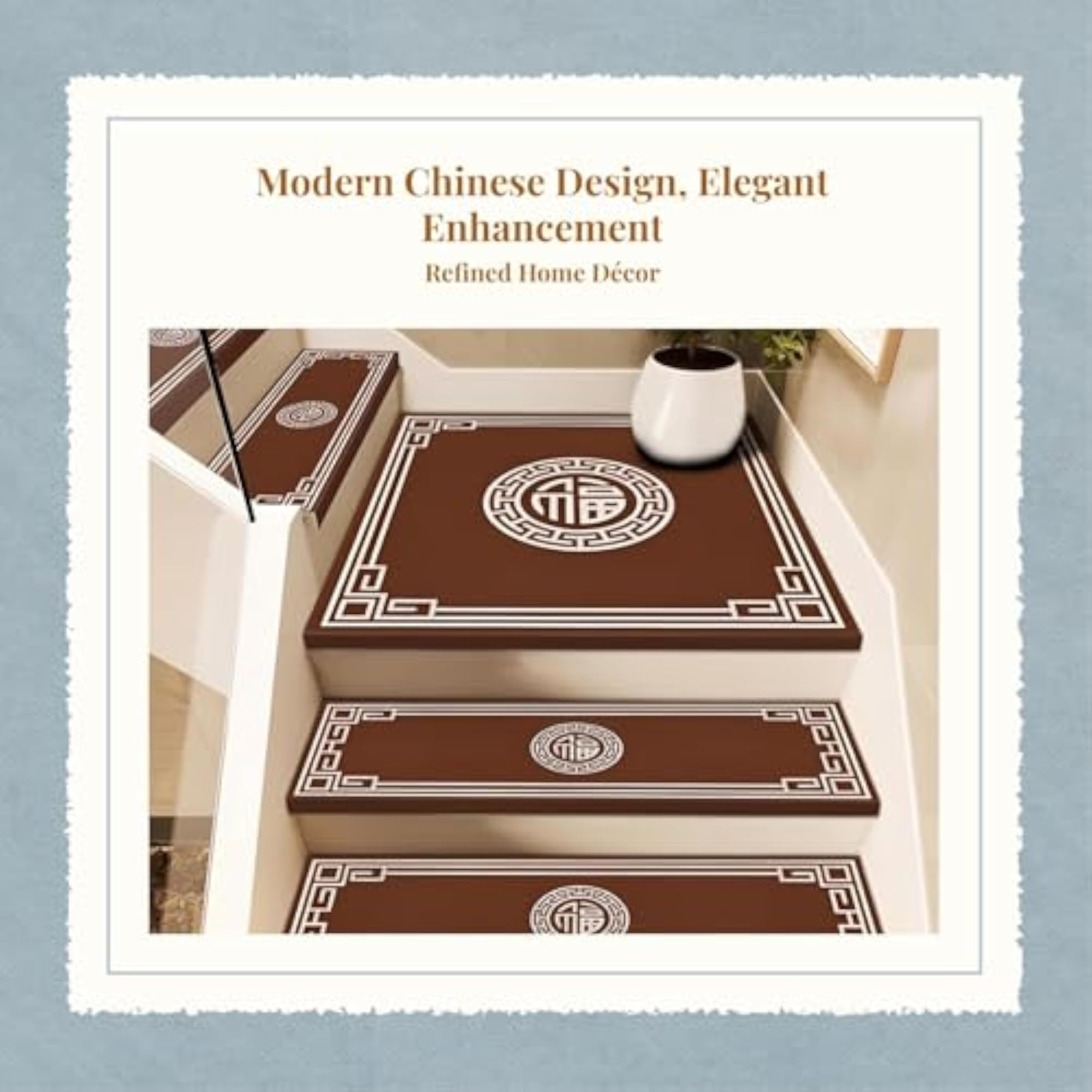 Modern Non-Slip Stair Steps Mat, Gray